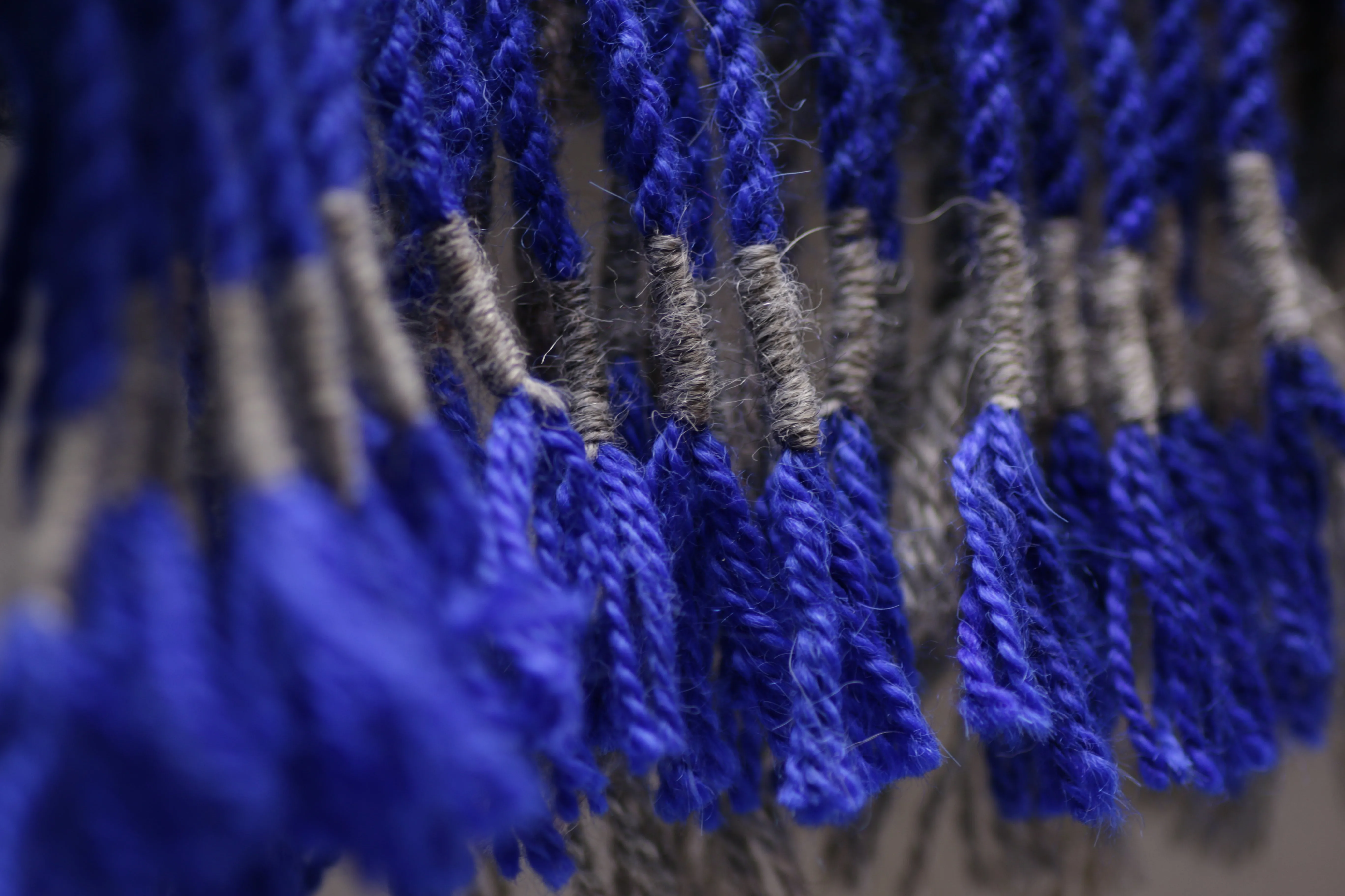 Alpaca Shawl - Blue and Grey