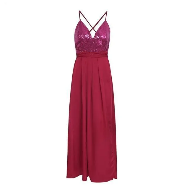 Backless Satin Evening Summer Dress