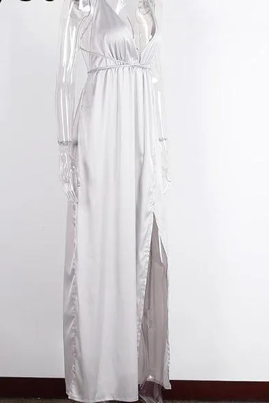 Backless Satin Evening Summer Dress