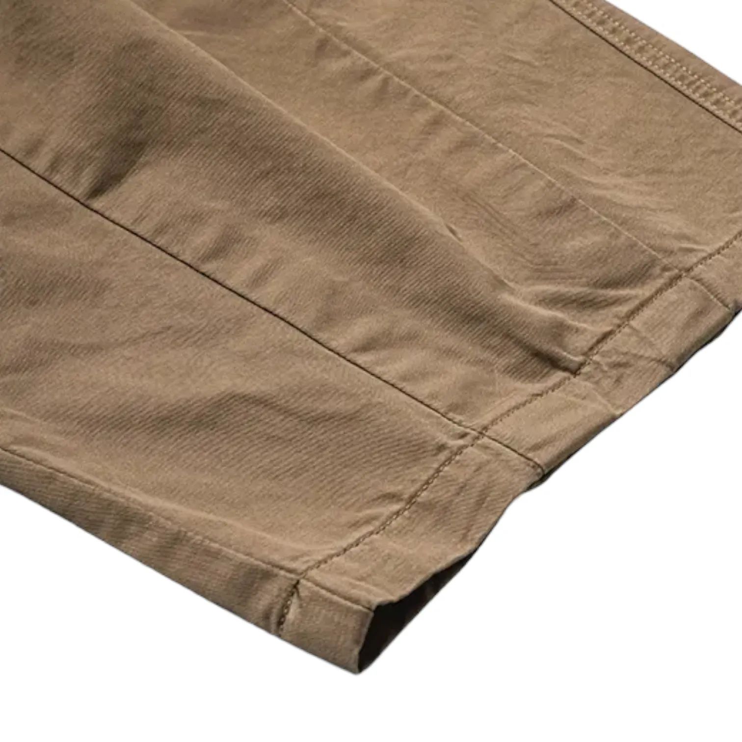 Baggy fit elastic waist cotton canvas pleated trousers