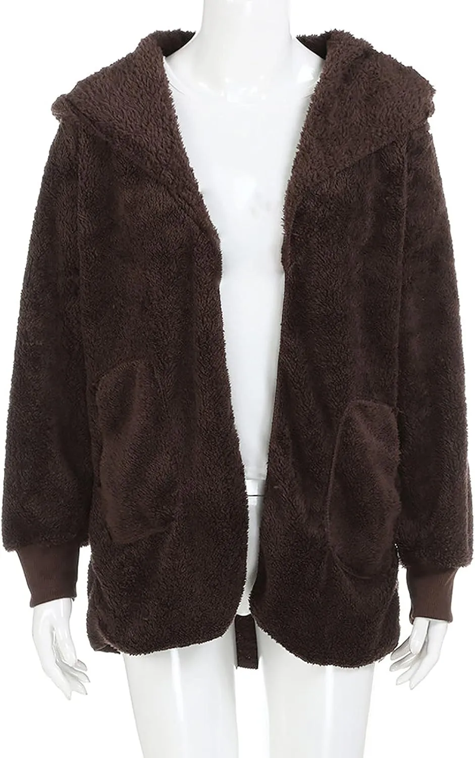 Ceboyel Womens Winter Jacket Coats Hooded Oversized Sweater Cardigan Fuzzy Fleece Shearling Jacket Trendy Warm Clothes 2023