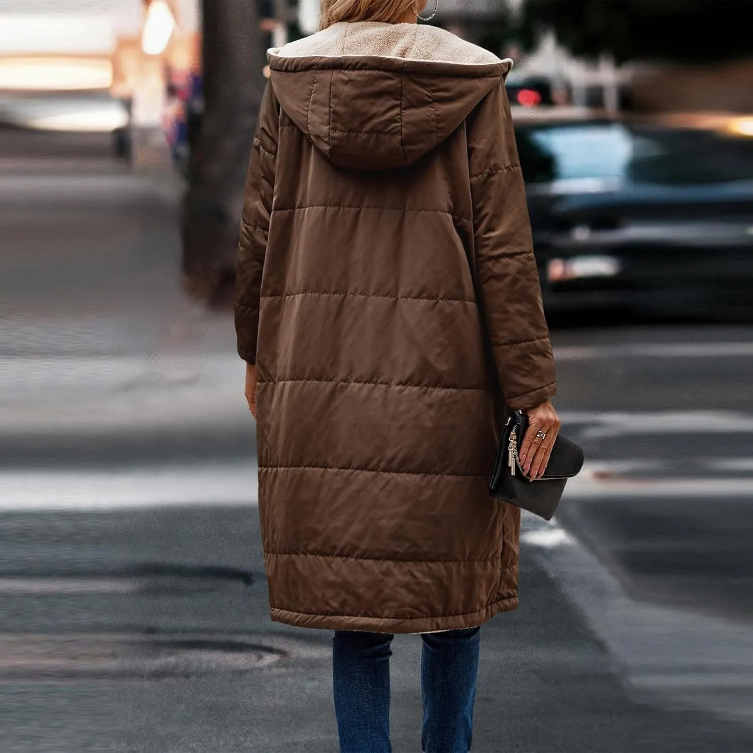 ChicCrate Women's 2025 Winter Fashion Clothes Oversized Shearling Warm Coat Fleece Long Coats Jackets Outerwear