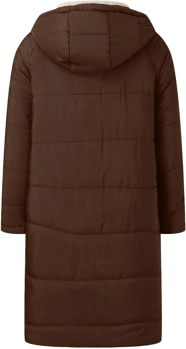 ChicCrate Women's 2025 Winter Fashion Clothes Oversized Shearling Warm Coat Fleece Long Coats Jackets Outerwear