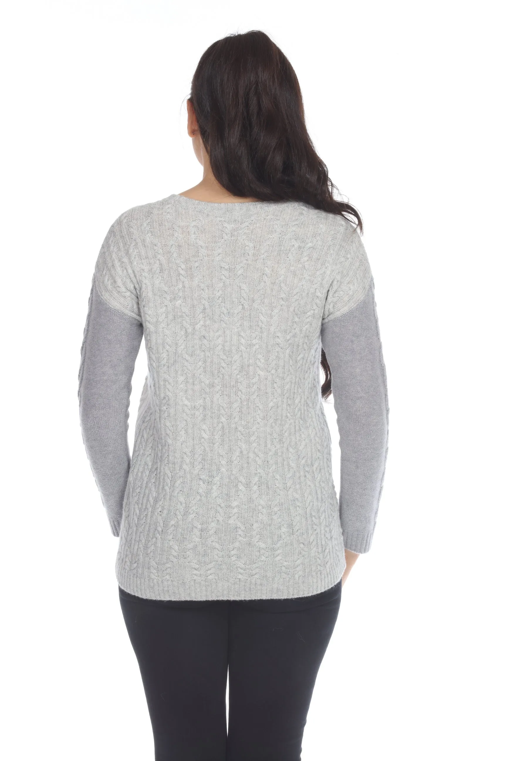 Claudia Nichole by Alashan Multi Wool Cashmere Color Block Pullover Sweater LM2009