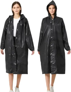 Eva Rain Ponchos for Adults, 2 Pack Reusable Raincoat for Women and Men, Lightweight Rainwear Rain Jackets with Hood