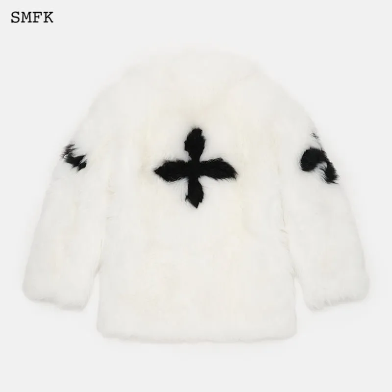 Gemini Flower Arm Fur Suit White