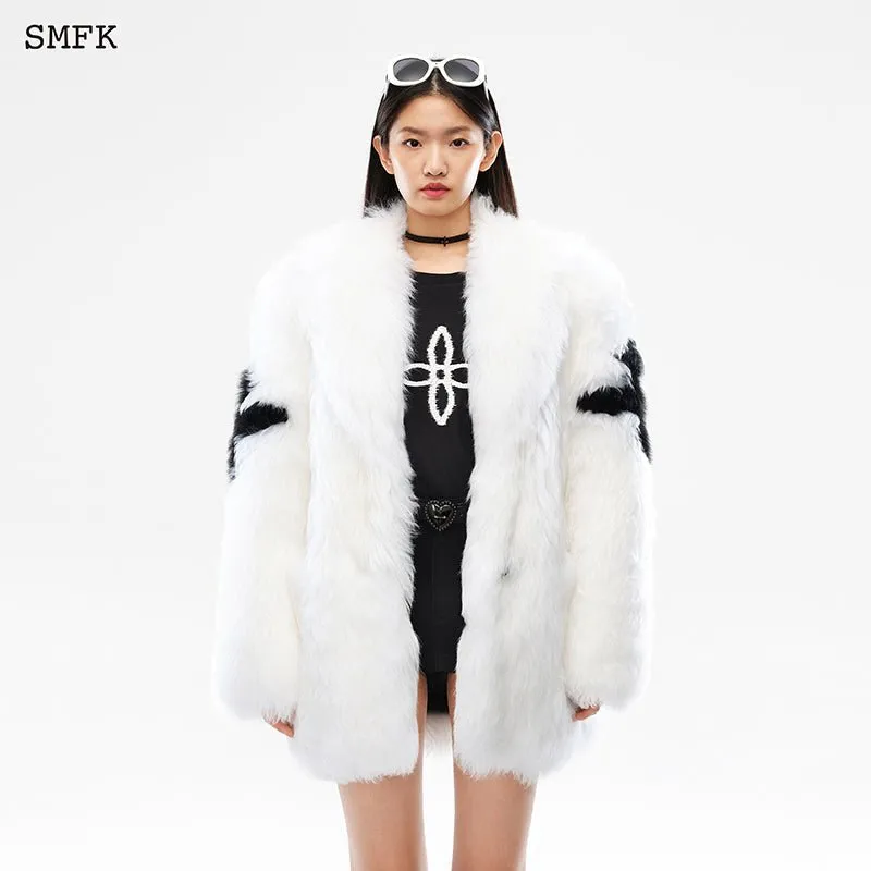 Gemini Flower Arm Fur Suit White