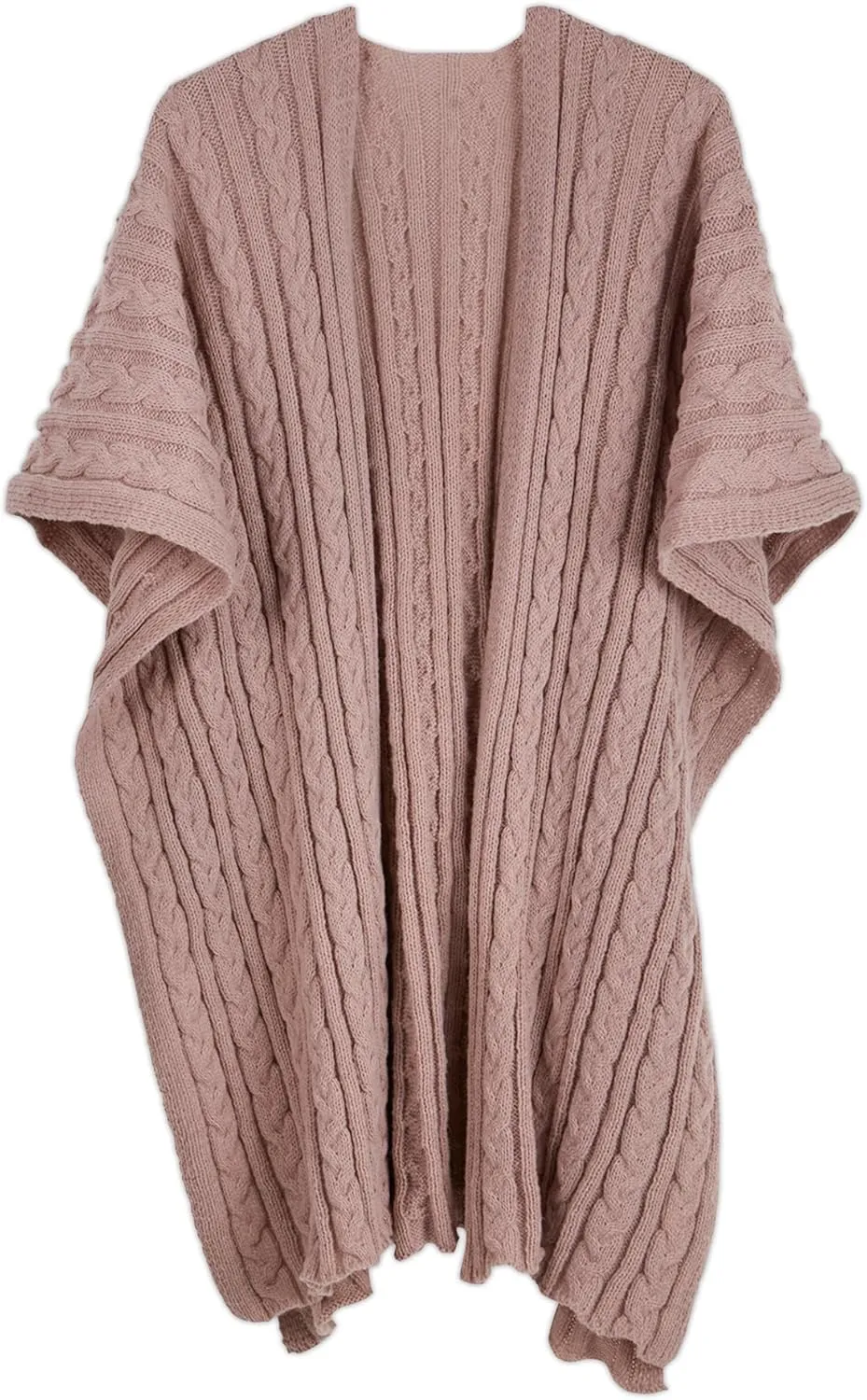 Hadley Wren Women's Kenna Cable Knit Open Front Poncho Wrap