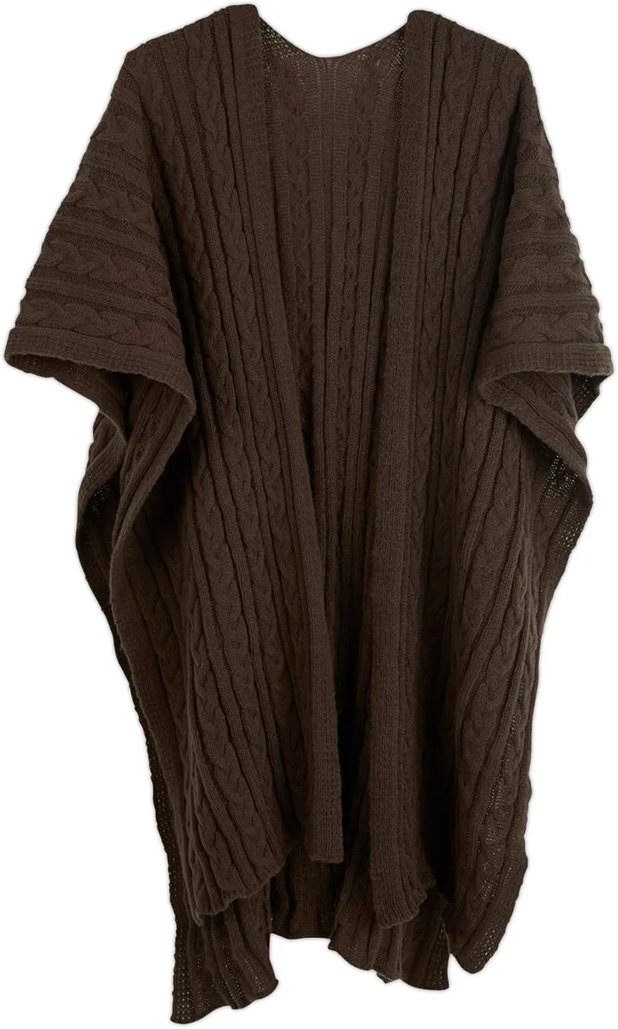 Hadley Wren Women's Kenna Cable Knit Open Front Poncho Wrap