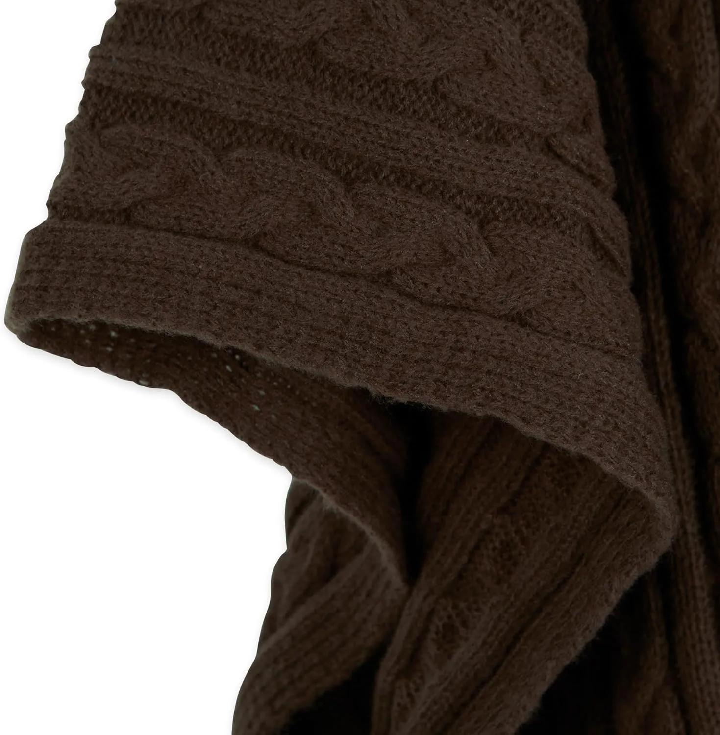 Hadley Wren Women's Kenna Cable Knit Open Front Poncho Wrap