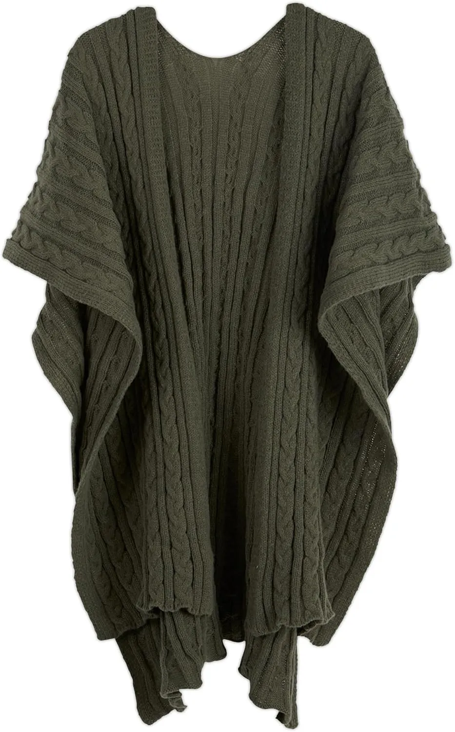 Hadley Wren Women's Kenna Cable Knit Open Front Poncho Wrap
