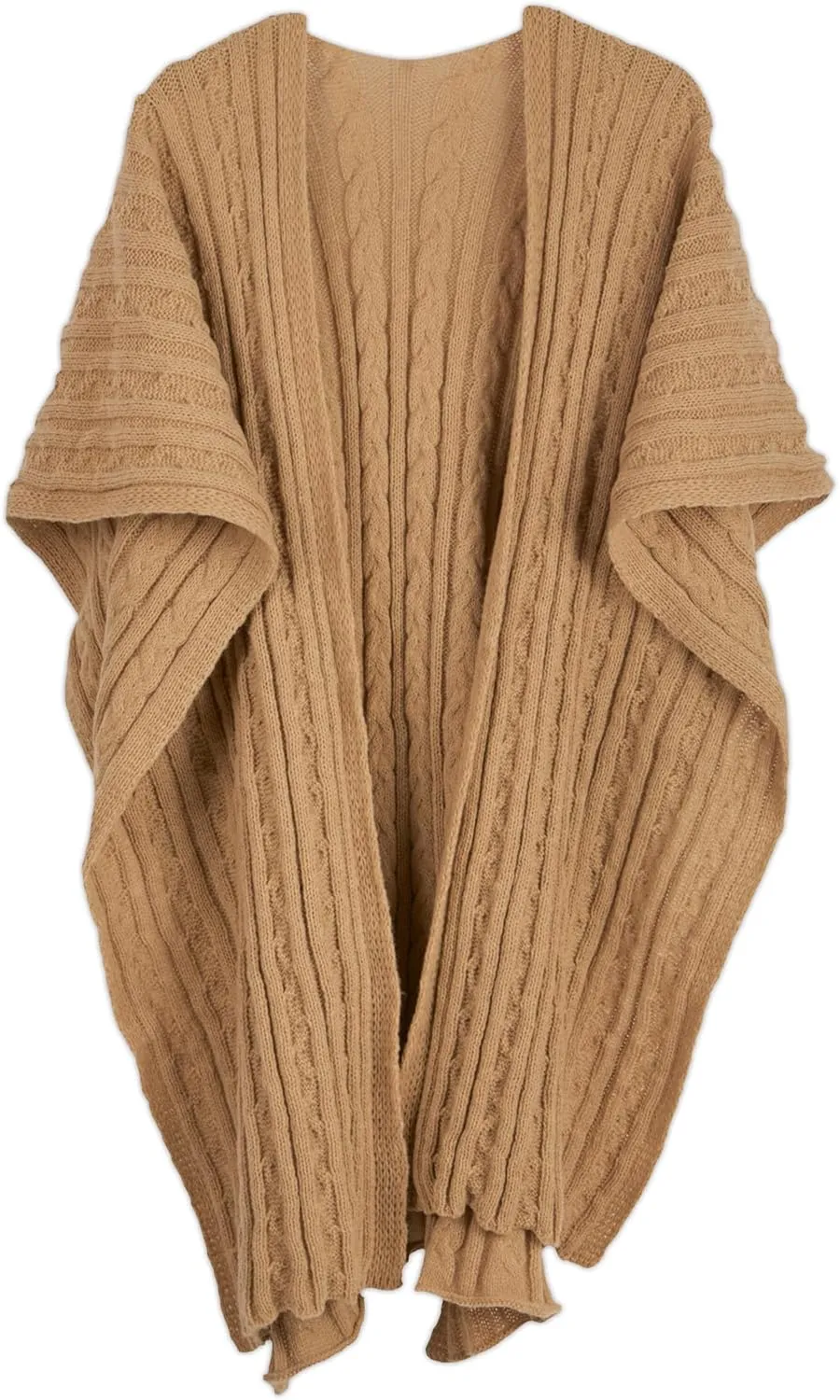 Hadley Wren Women's Kenna Cable Knit Open Front Poncho Wrap