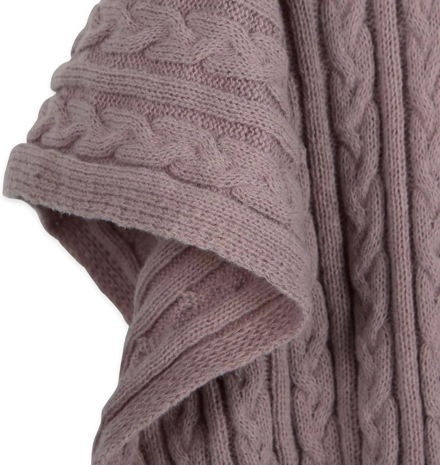Hadley Wren Women's Kenna Cable Knit Open Front Poncho Wrap