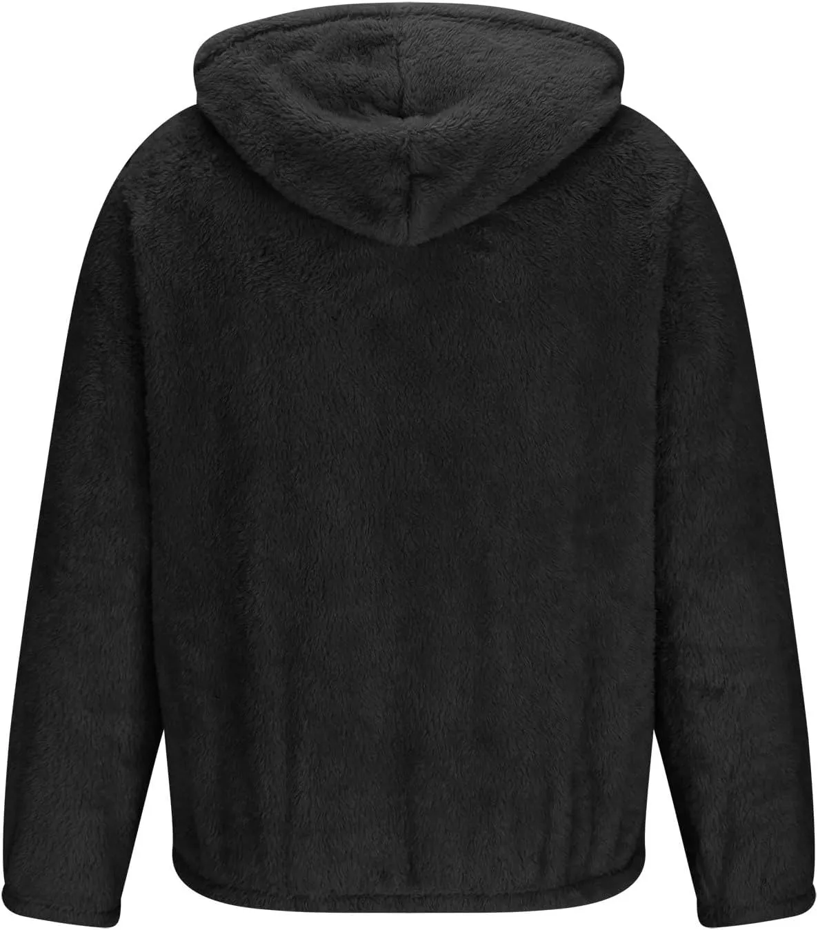 Men's Fuzzy Sherpa Jackets Fleece Hoodie Casual Warm Winter Jacket Zipper Shearling Teddy Coats Elastic Solid Outwear