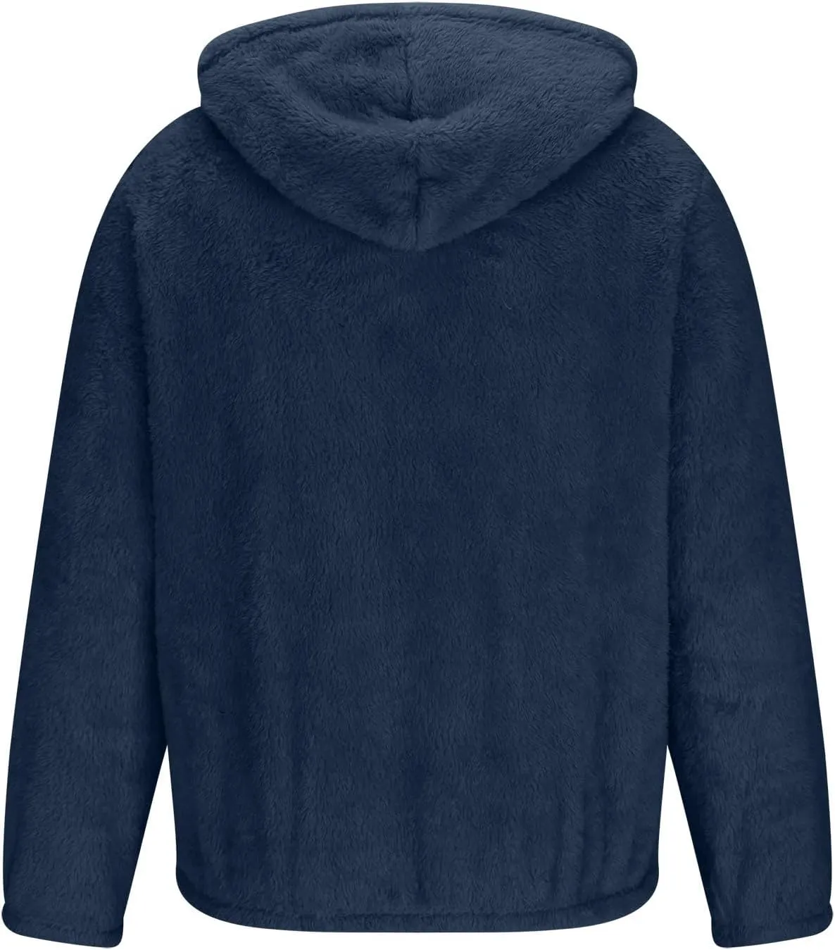 Men's Fuzzy Sherpa Jackets Fleece Hoodie Casual Warm Winter Jacket Zipper Shearling Teddy Coats Elastic Solid Outwear