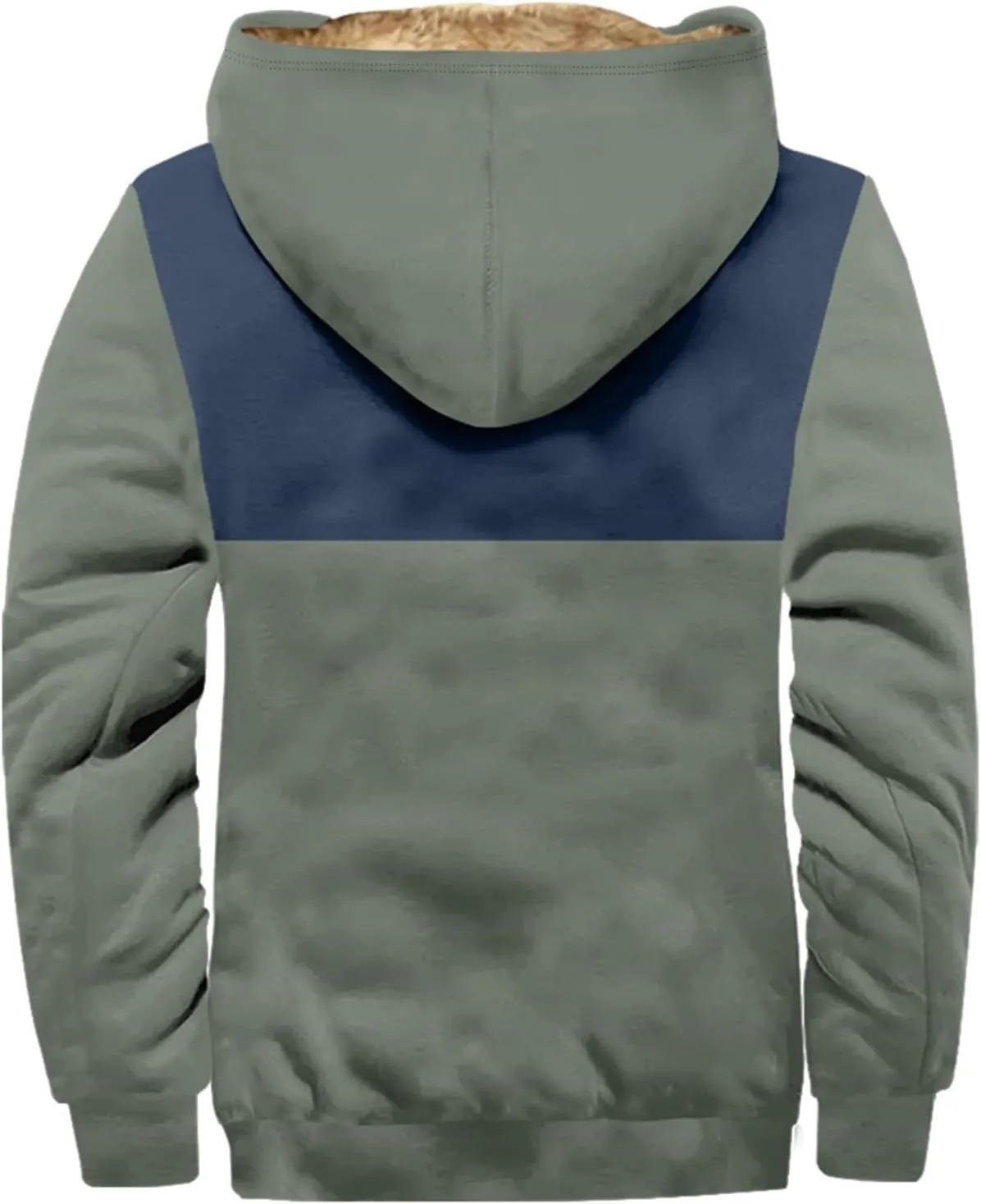 Mens Sherpa Fleece Lined Jackets Warm Winter Padded Plush Hoodies Sweatshirts Fuzzy Cargo Tatical Coats With Pockets