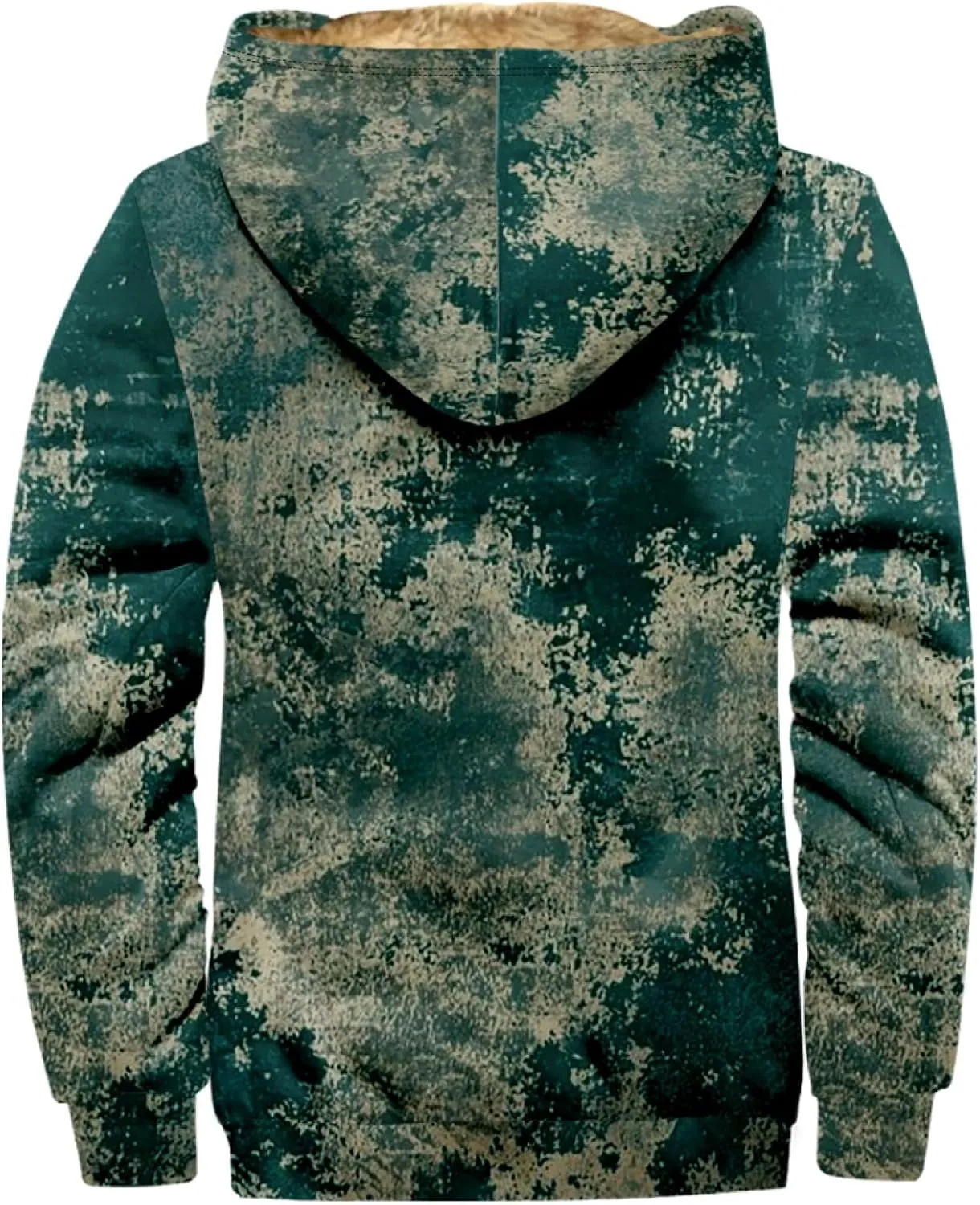 Mens Winter Coat With Hood Fleece Lined Zipper Graphic Coat Thermal Heavy Big And Tall Jacket