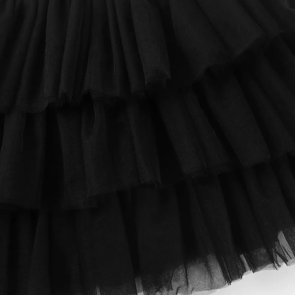 Noomelfish Girls Layered Tutu Skirt Ruffle Tiered Tulle Party Dance Skirt (3-10 Years)