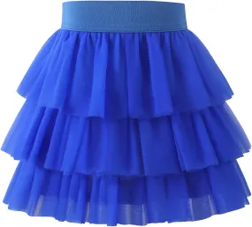 Noomelfish Girls Layered Tutu Skirt Ruffle Tiered Tulle Party Dance Skirt (3-10 Years)