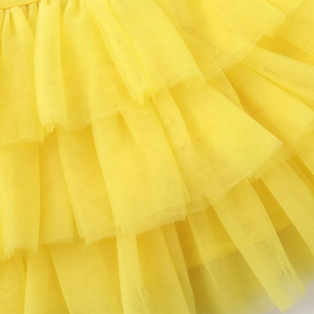 Noomelfish Girls Layered Tutu Skirt Ruffle Tiered Tulle Party Dance Skirt (3-10 Years)