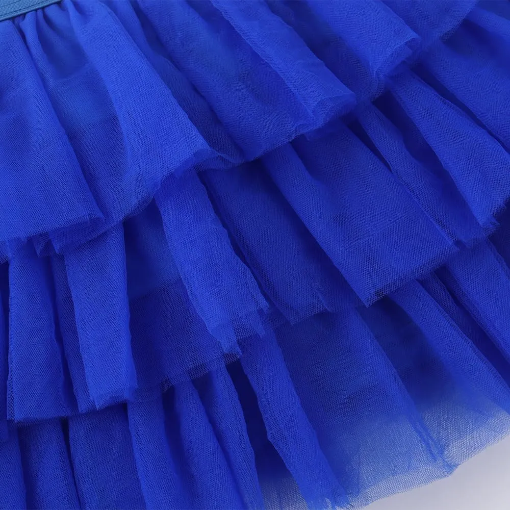 Noomelfish Girls Layered Tutu Skirt Ruffle Tiered Tulle Party Dance Skirt (3-10 Years)
