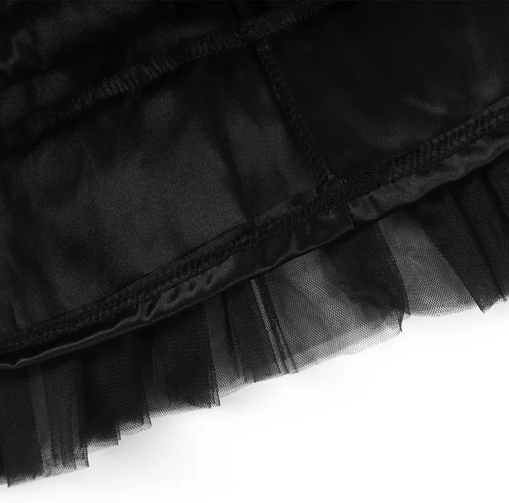 Noomelfish Girls Layered Tutu Skirt Ruffle Tiered Tulle Party Dance Skirt (3-10 Years)