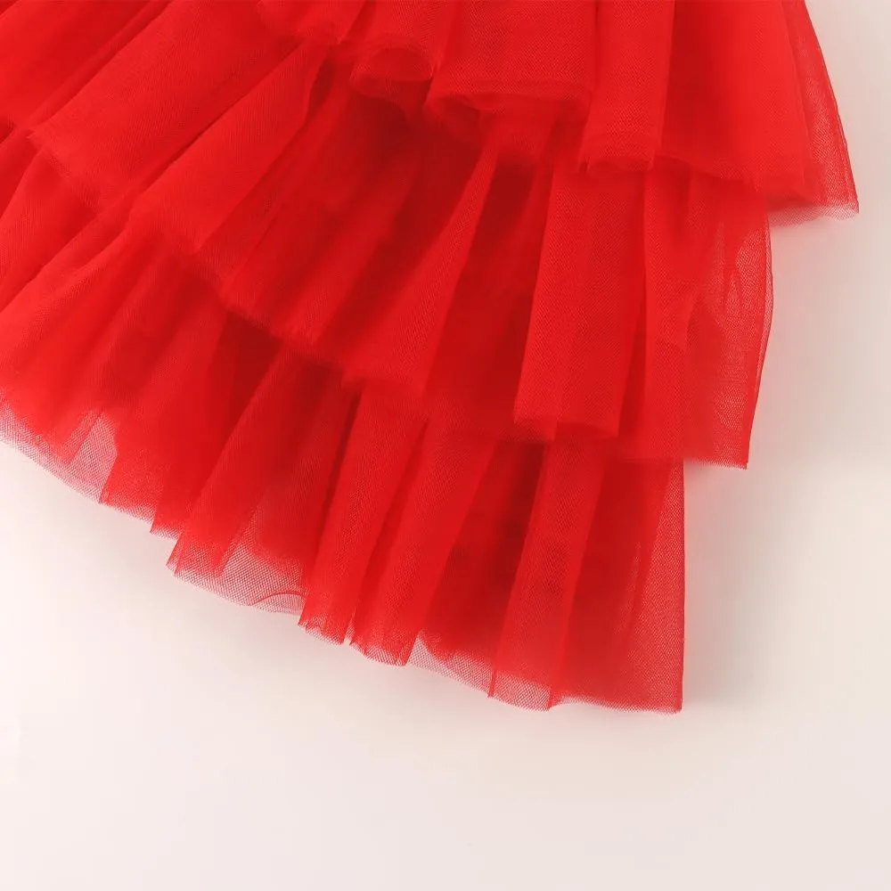Noomelfish Girls Layered Tutu Skirt Ruffle Tiered Tulle Party Dance Skirt (3-10 Years)