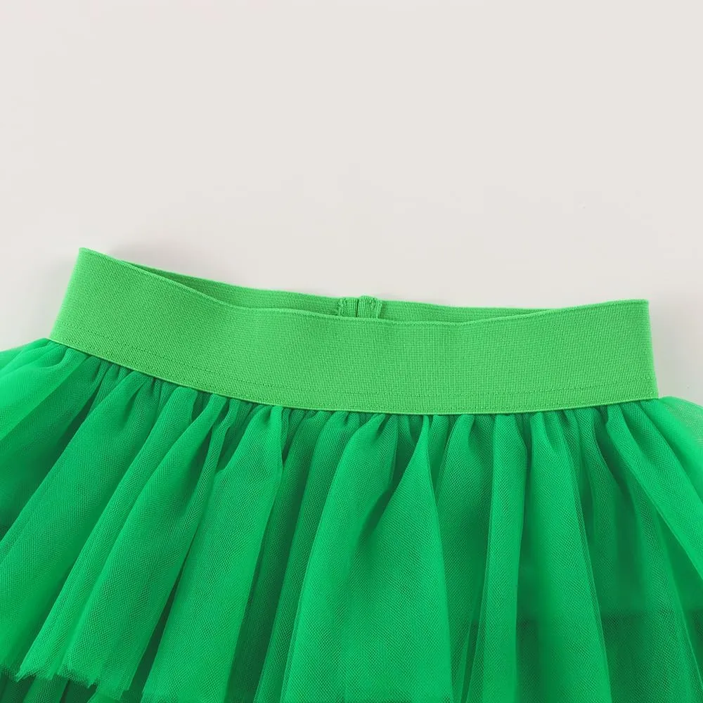 Noomelfish Girls Layered Tutu Skirt Ruffle Tiered Tulle Party Dance Skirt (3-10 Years)