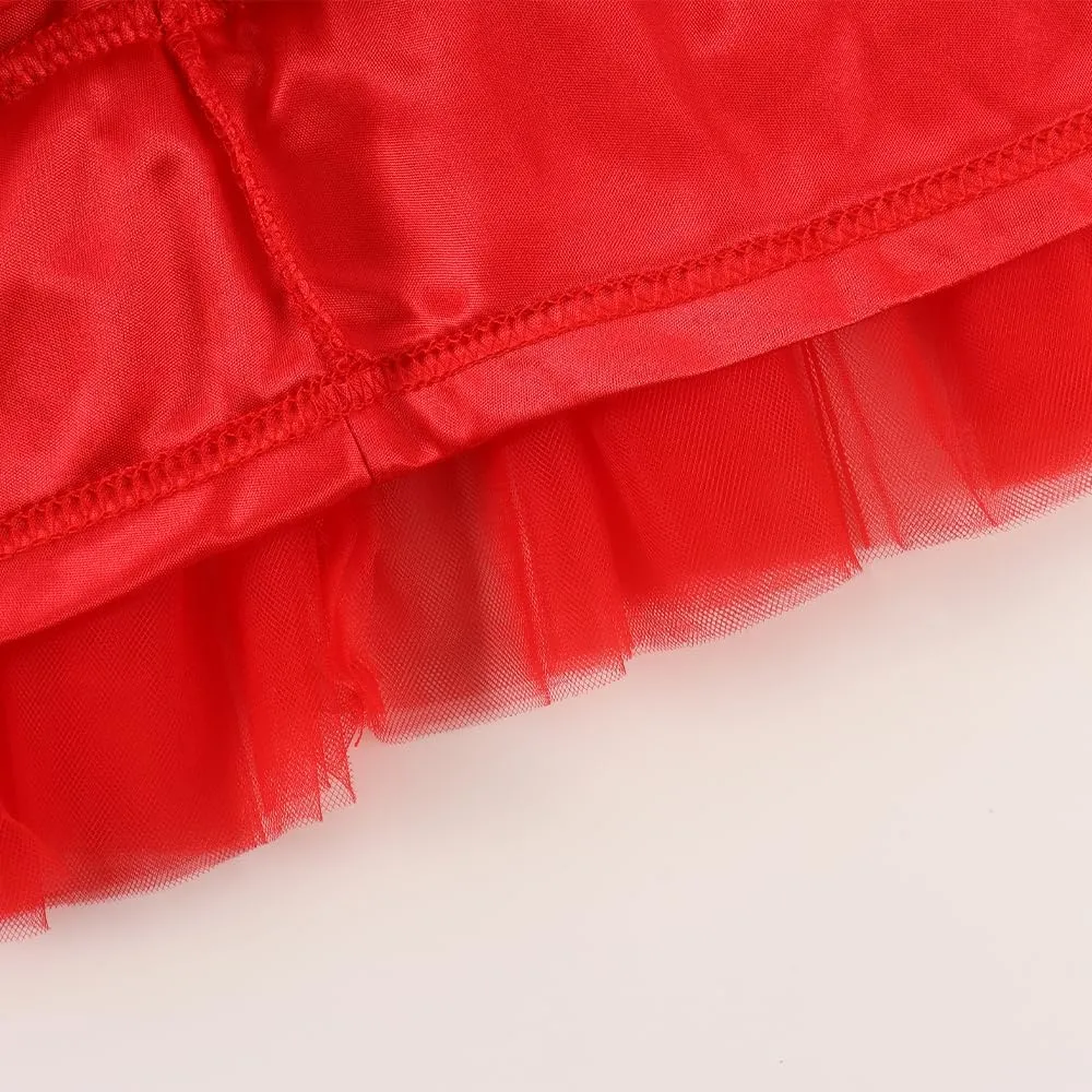 Noomelfish Girls Layered Tutu Skirt Ruffle Tiered Tulle Party Dance Skirt (3-10 Years)