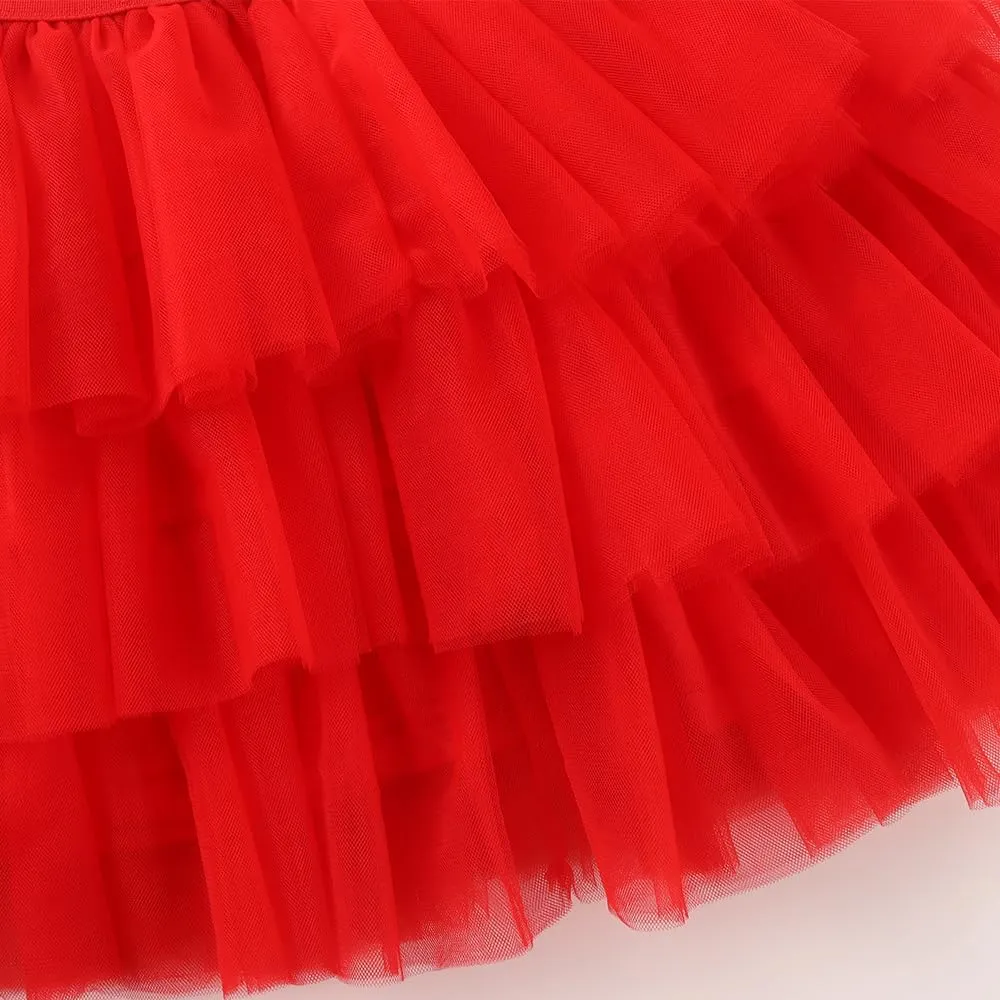 Noomelfish Girls Layered Tutu Skirt Ruffle Tiered Tulle Party Dance Skirt (3-10 Years)