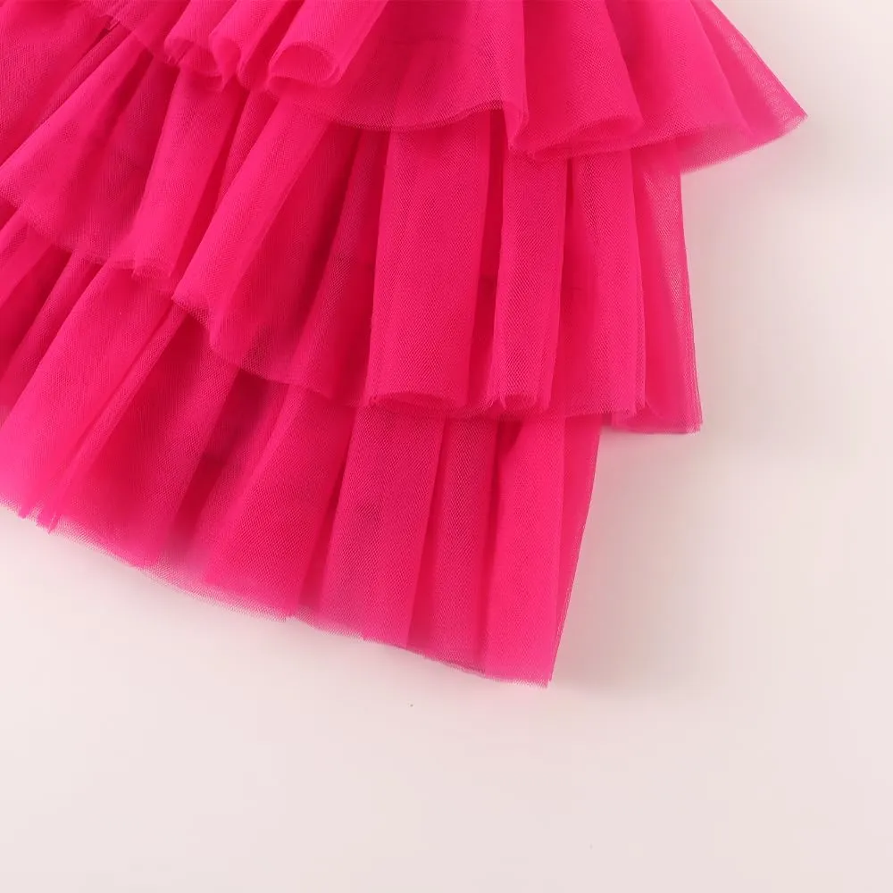 Noomelfish Girls Layered Tutu Skirt Ruffle Tiered Tulle Party Dance Skirt (3-10 Years)