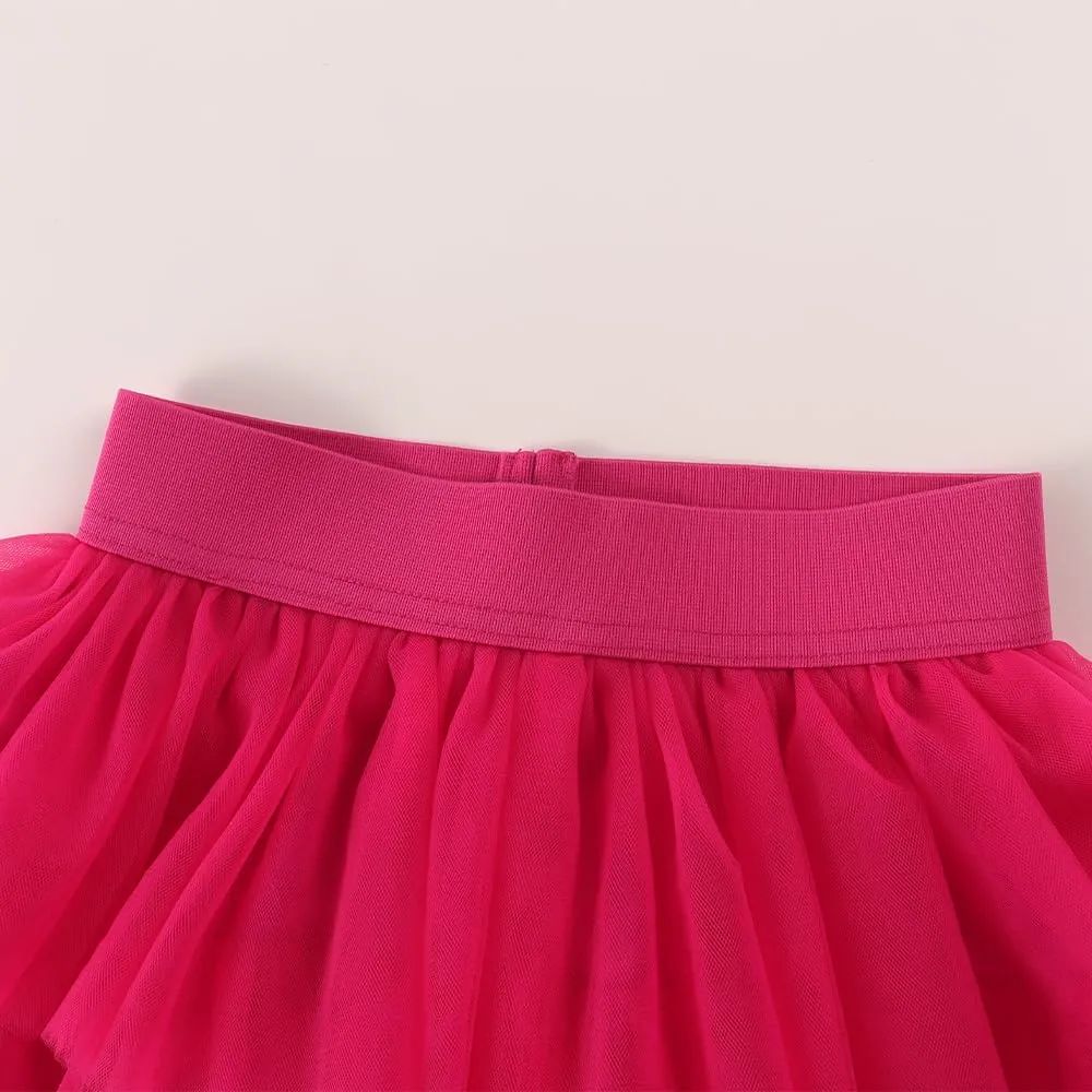Noomelfish Girls Layered Tutu Skirt Ruffle Tiered Tulle Party Dance Skirt (3-10 Years)