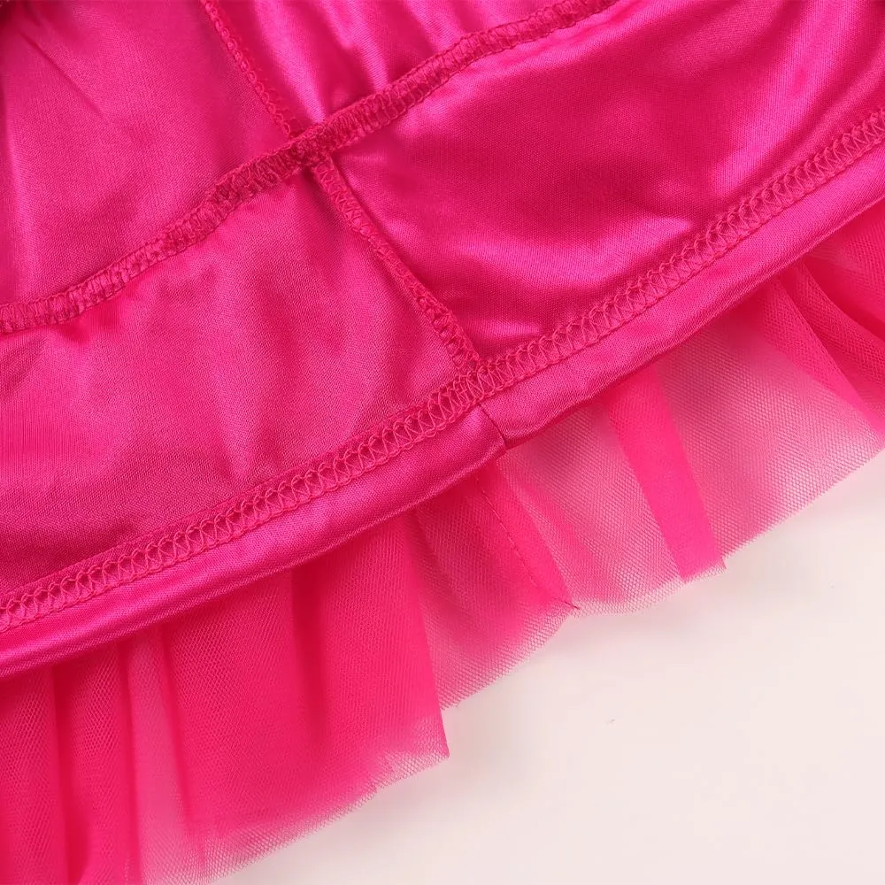 Noomelfish Girls Layered Tutu Skirt Ruffle Tiered Tulle Party Dance Skirt (3-10 Years)