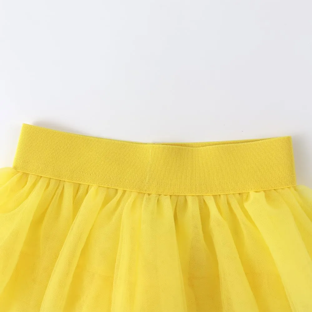 Noomelfish Girls Layered Tutu Skirt Ruffle Tiered Tulle Party Dance Skirt (3-10 Years)