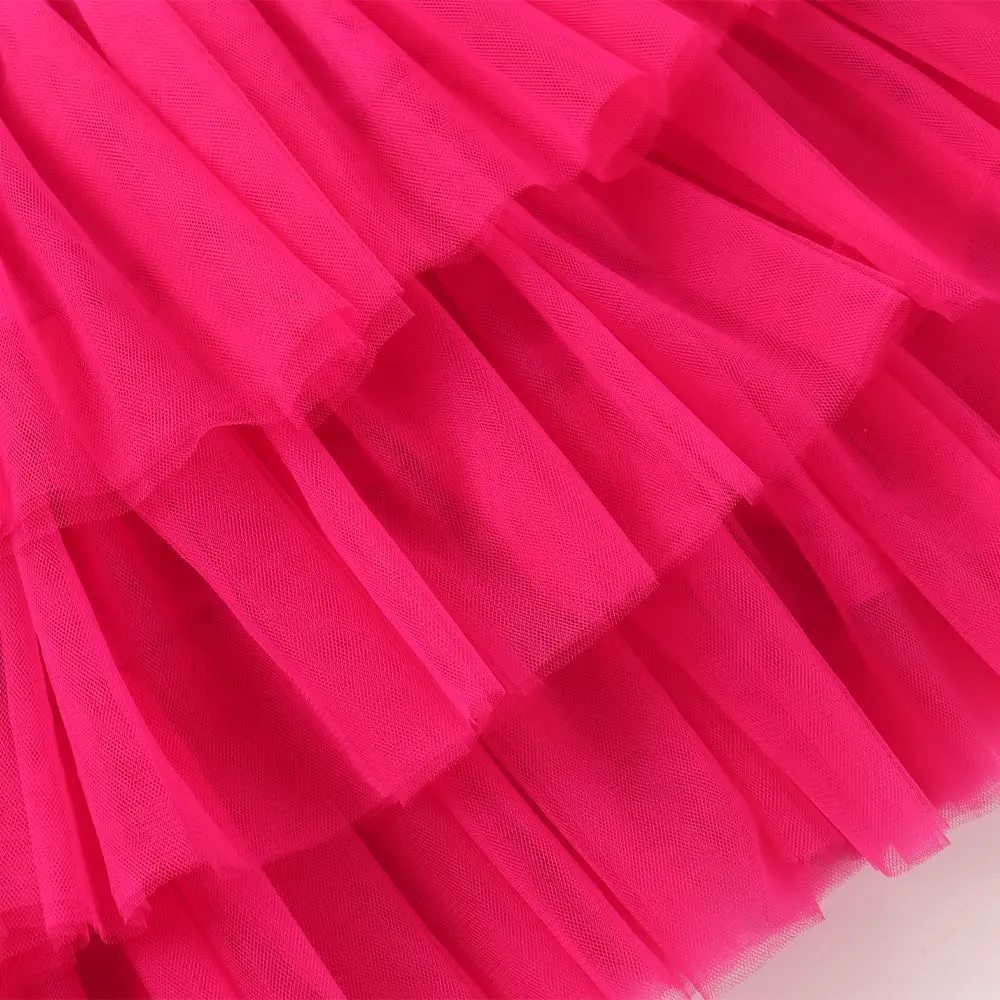 Noomelfish Girls Layered Tutu Skirt Ruffle Tiered Tulle Party Dance Skirt (3-10 Years)