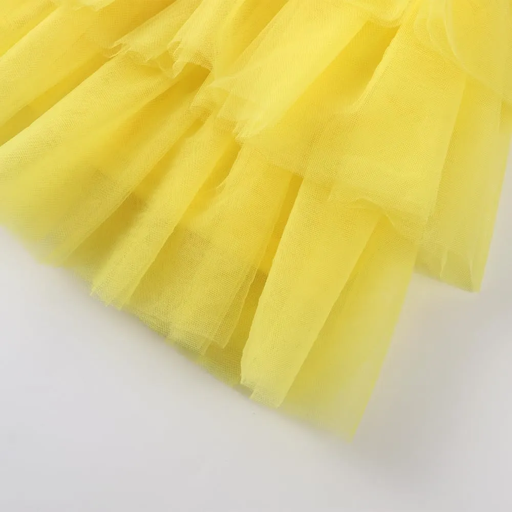 Noomelfish Girls Layered Tutu Skirt Ruffle Tiered Tulle Party Dance Skirt (3-10 Years)