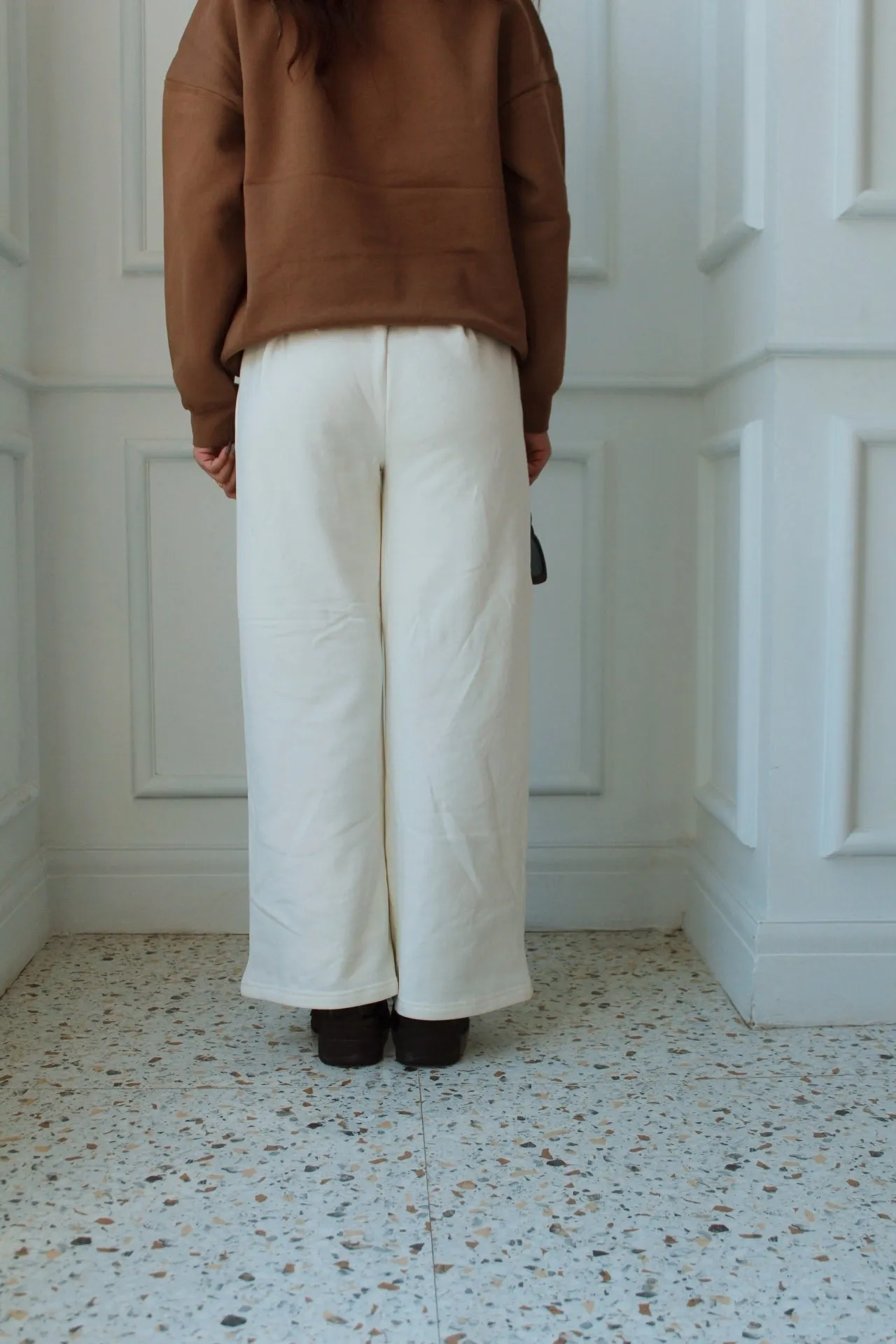 Off-White Wide-Leg Fleece Trouser