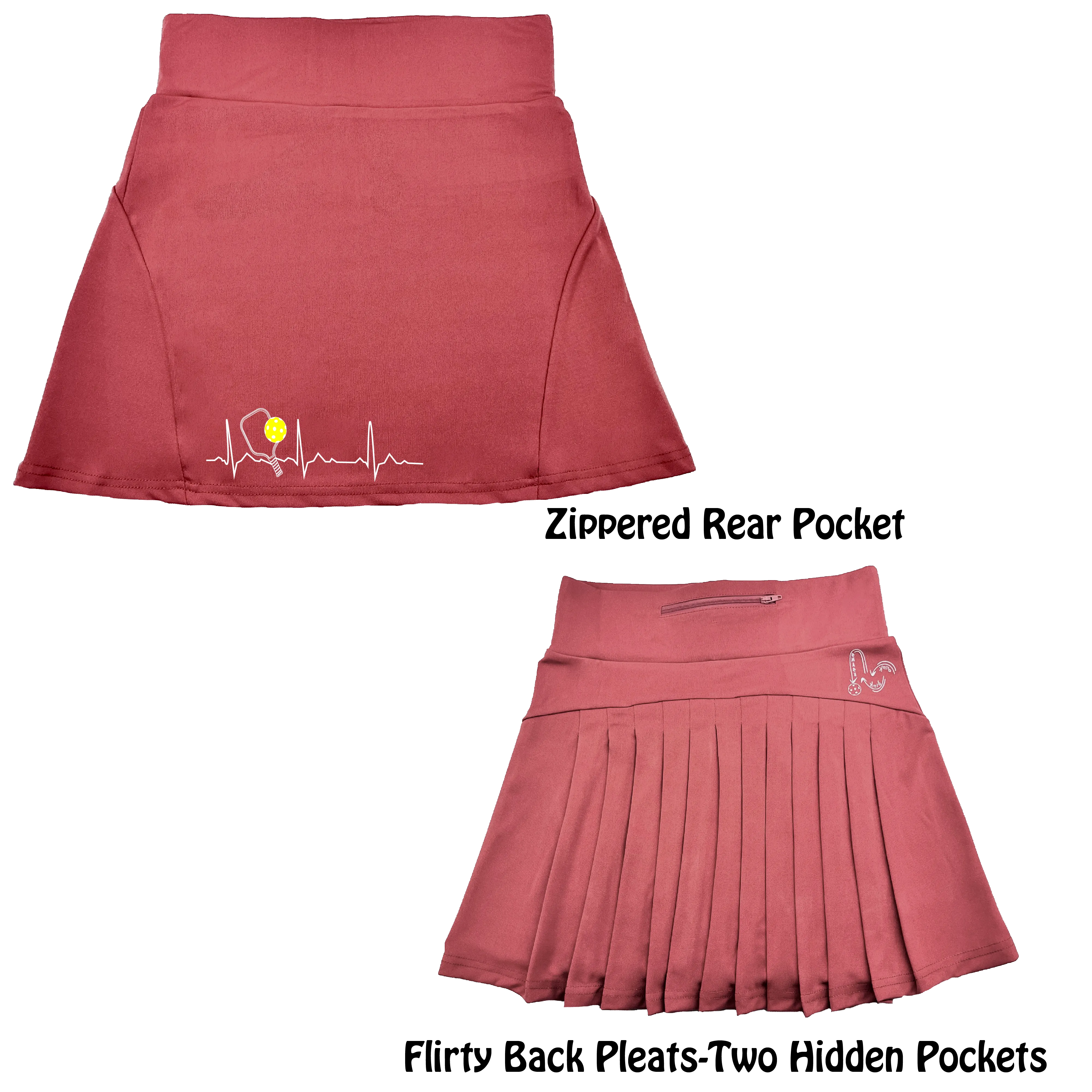Pickleball Heartbeat EKG | Women's Flirty Pickleball Skort