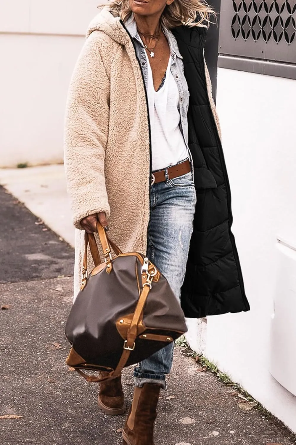 Winter Coats for Women Oversized Shearling Fleece Long Jackets Warm Hooded Puffer Jacket Outerwear Down Coat Clothes