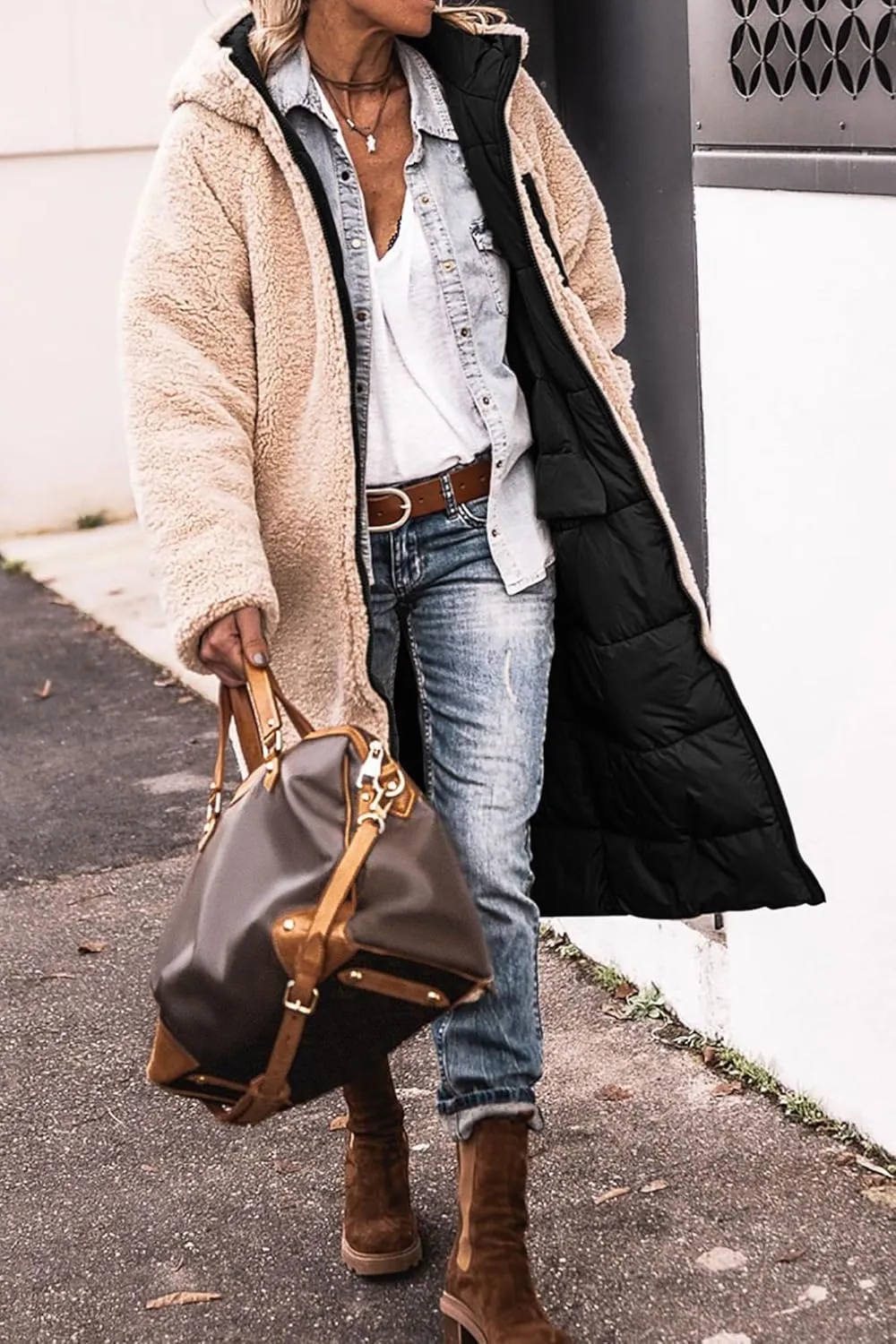 Winter Coats for Women Oversized Shearling Fleece Long Jackets Warm Hooded Puffer Jacket Outerwear Down Coat Clothes