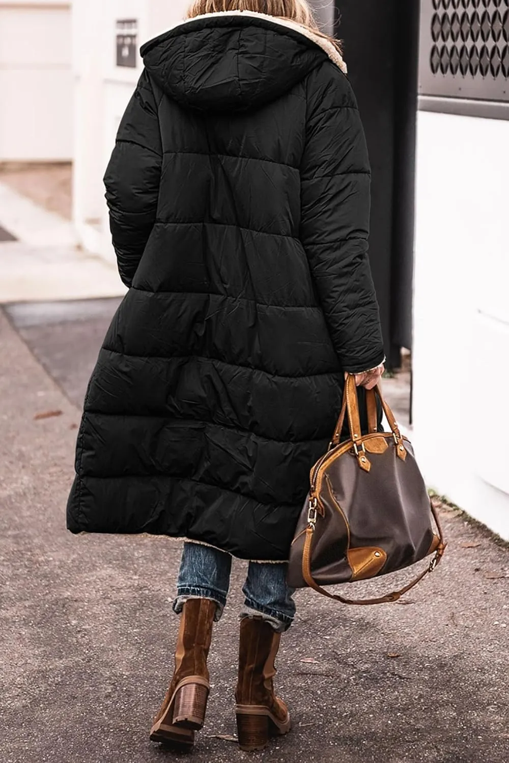 Winter Coats for Women Oversized Shearling Fleece Long Jackets Warm Hooded Puffer Jacket Outerwear Down Coat Clothes