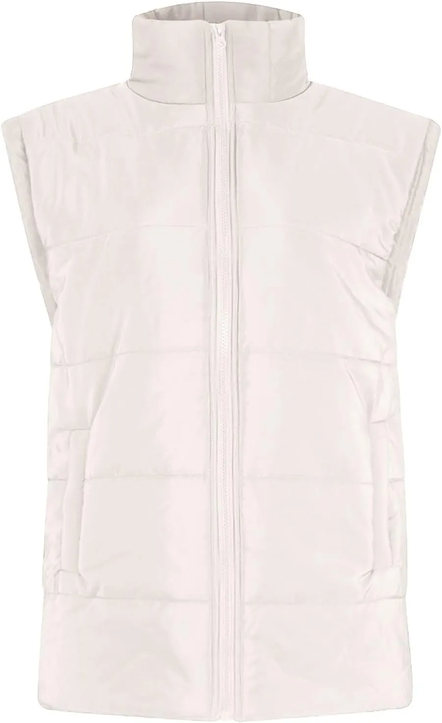 Winter Coats for Women Trendy Cropped Sleeveless Puffer Jacket Full Zip Padded Coat 2024 Casual Solid Versatile Outwear