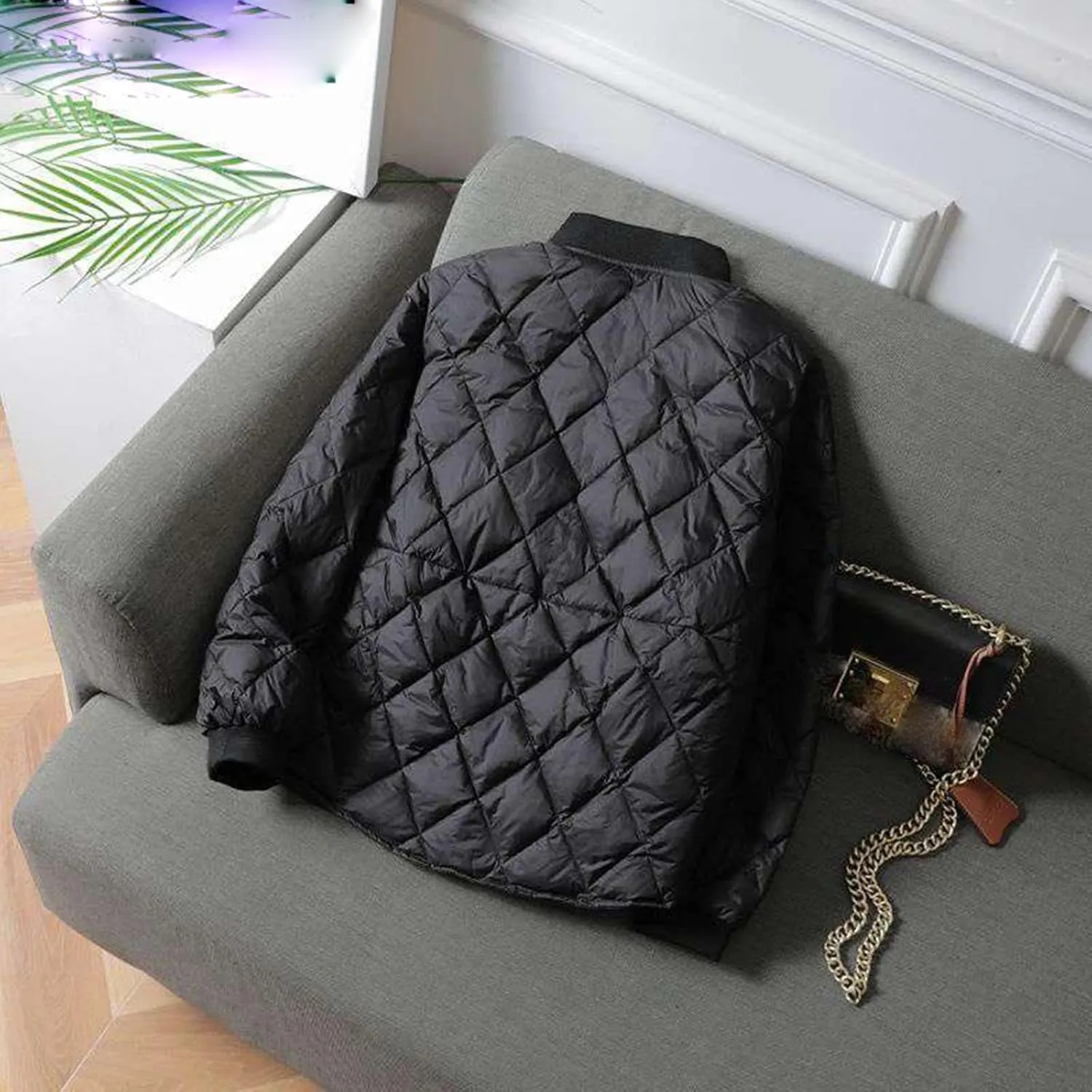 Womens Lightweight Quilted Coat Winter Casual Long Sleeve Button Down Puffer Jacket 2024 Daily Outing Cardigan Outwear