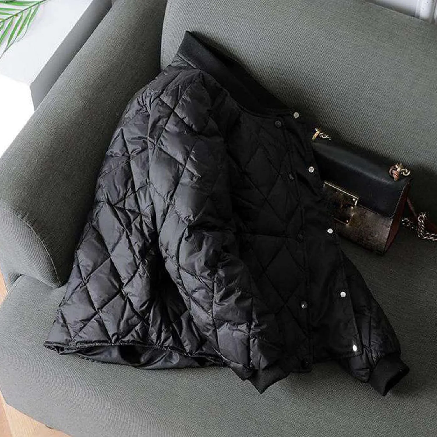 Womens Lightweight Quilted Coat Winter Casual Long Sleeve Button Down Puffer Jacket 2024 Daily Outing Cardigan Outwear