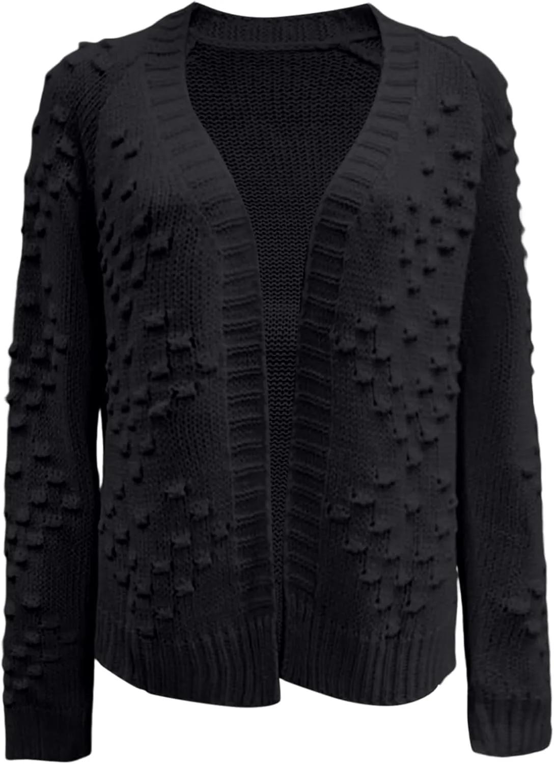 Women's Open Front Lightweight Cardigans Casual Button Down Coat Trendy Chunky Knit Sweater Outwear with Pocket