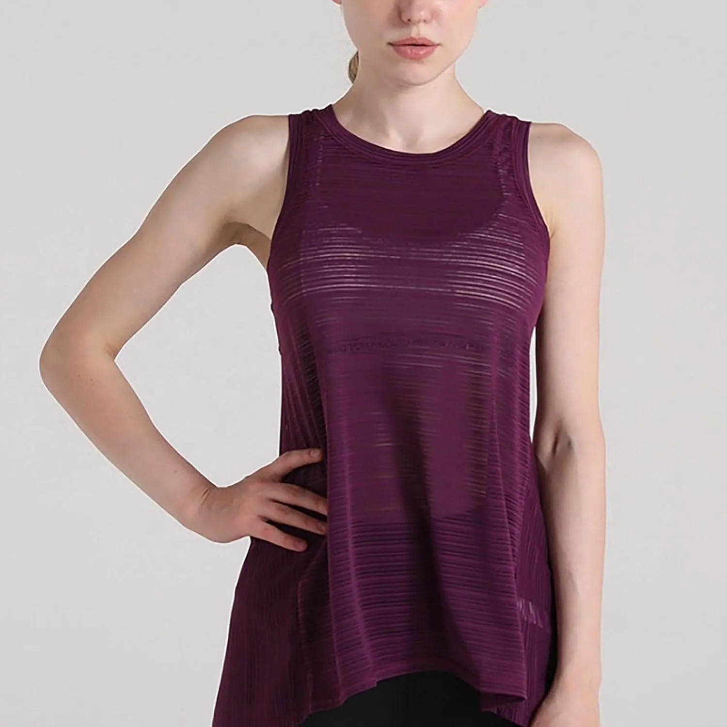 Workout Tank Tops for Women Summer Mesh Hollow Out Crew Neck Sleeveless Shirts Casual Fashion Yoga Quick Dry Blouse